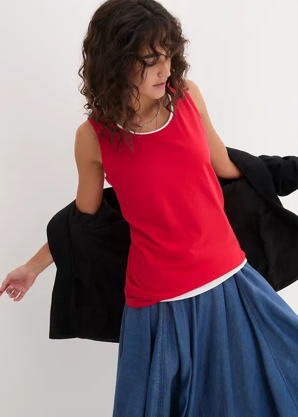 Top lungo in puro cotone (pacco da 5), bonprix