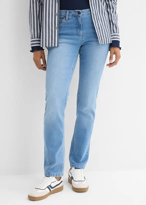 Jeans elasticizzati straight, vita media, bonprix