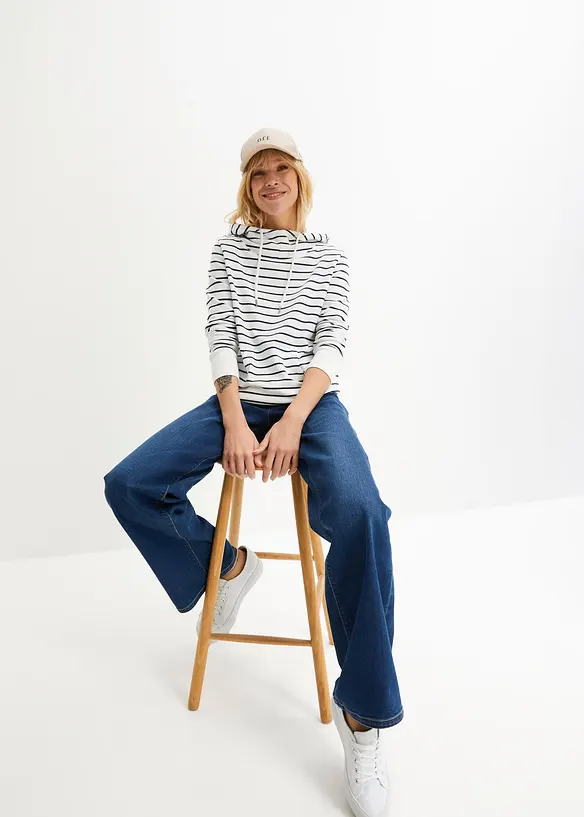 Felpa con cappuccio in misto cotone, bonprix