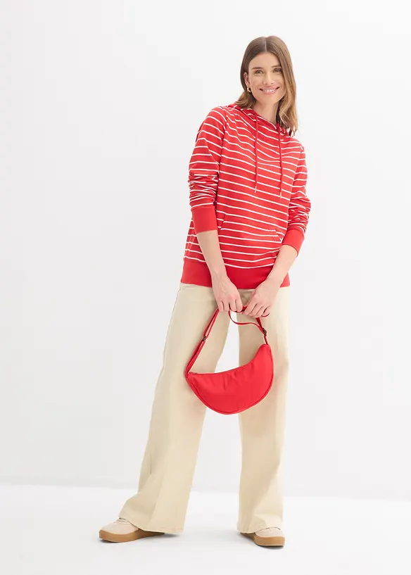 Felpa con cappuccio in misto cotone, bonprix