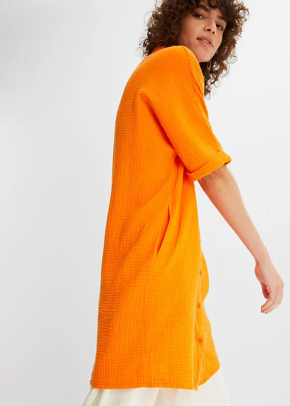 Blusa oversize lunga in soffice mussola, bonprix