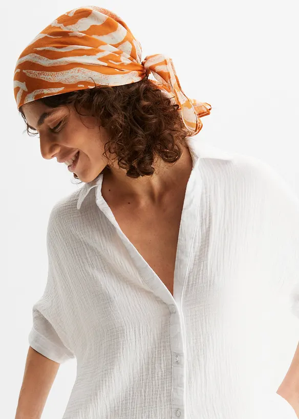 Blusa oversize lunga in soffice mussola, bonprix