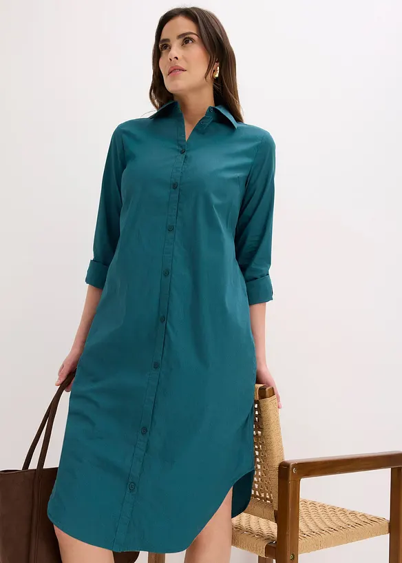 Abito chemisier in popeline di cotone, bonprix