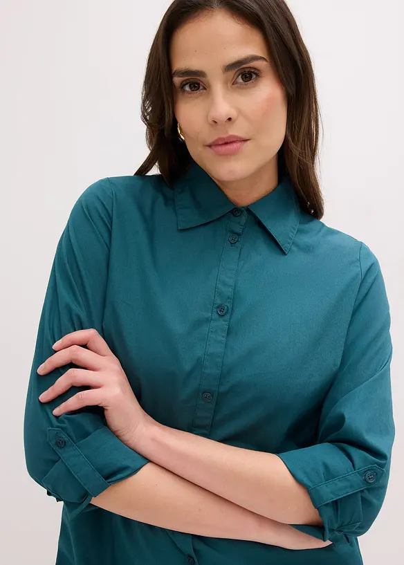 Abito chemisier in popeline di cotone, bonprix