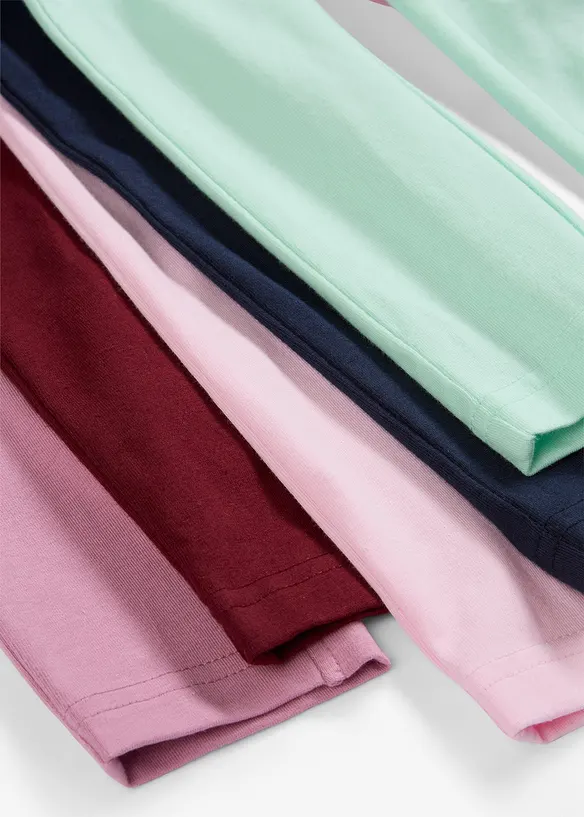 Leggings in misto cotone biologico elasticizzato (pacco da 5), bonprix