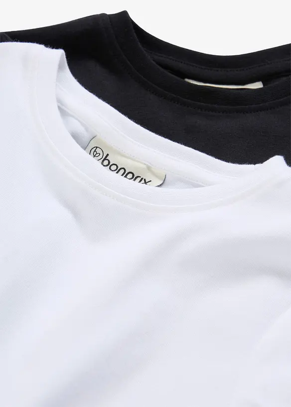 T-shirt in misto cotone biologico elasticizzato (pacco da 5), bonprix