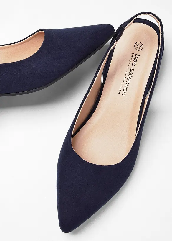 D&eacute;collet&eacute; slingback con tacco basso, bonprix
