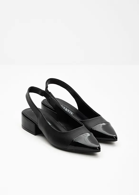 D&eacute;collet&eacute; slingback con tacco basso, bonprix