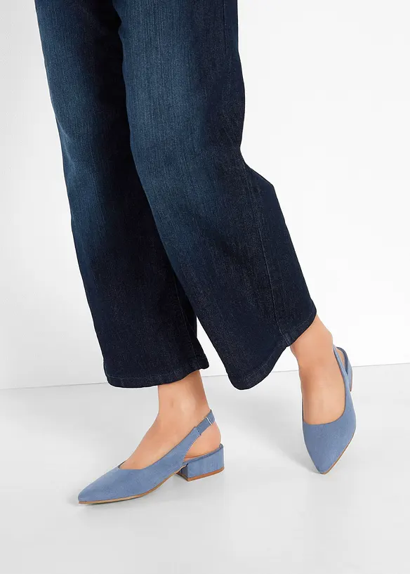 D&eacute;collet&eacute; slingback con tacco basso, bonprix