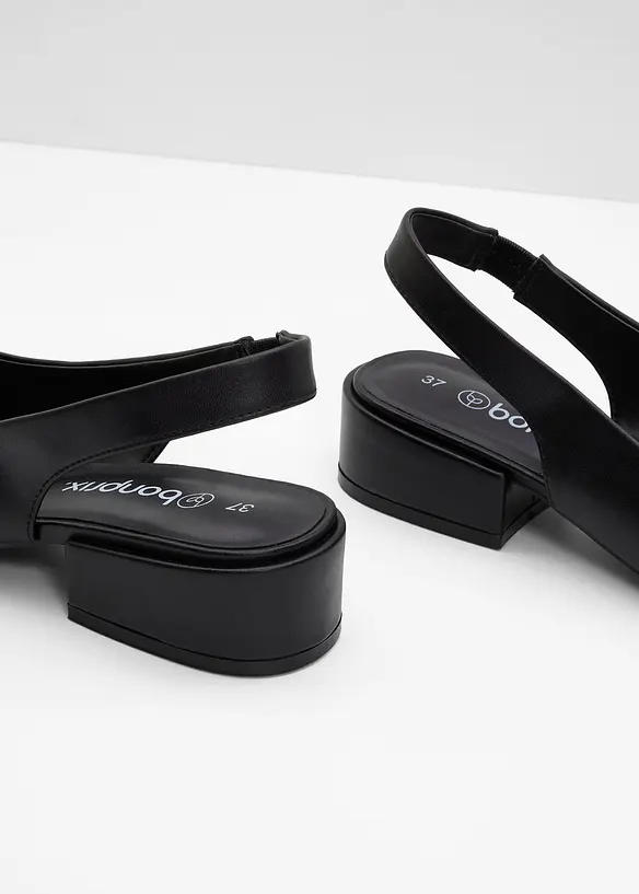 D&eacute;collet&eacute; slingback con tacco basso, bonprix