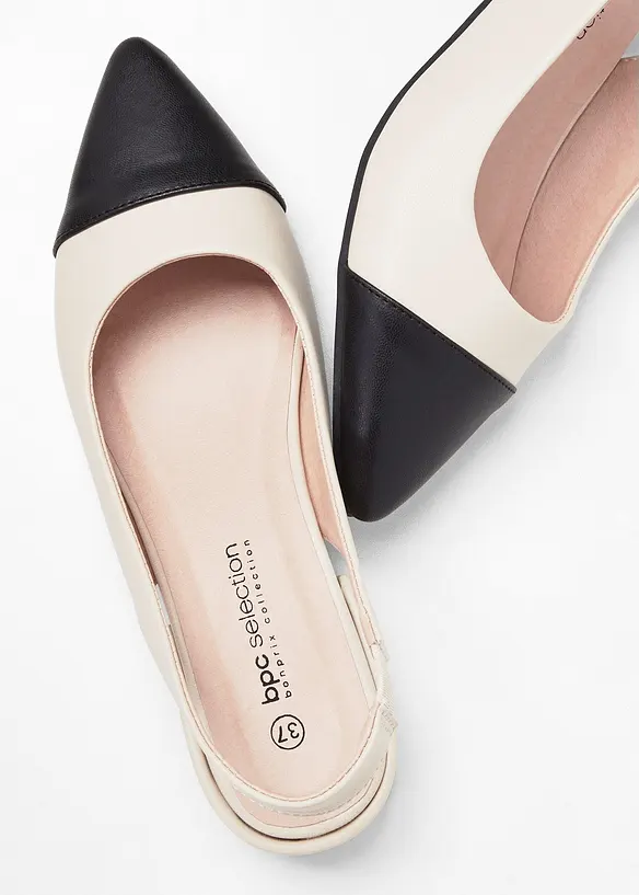 D&eacute;collet&eacute; slingback con tacco basso, bonprix