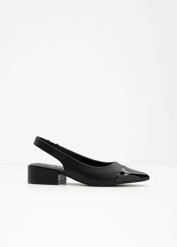 D&eacute;collet&eacute; slingback con tacco basso, bonprix