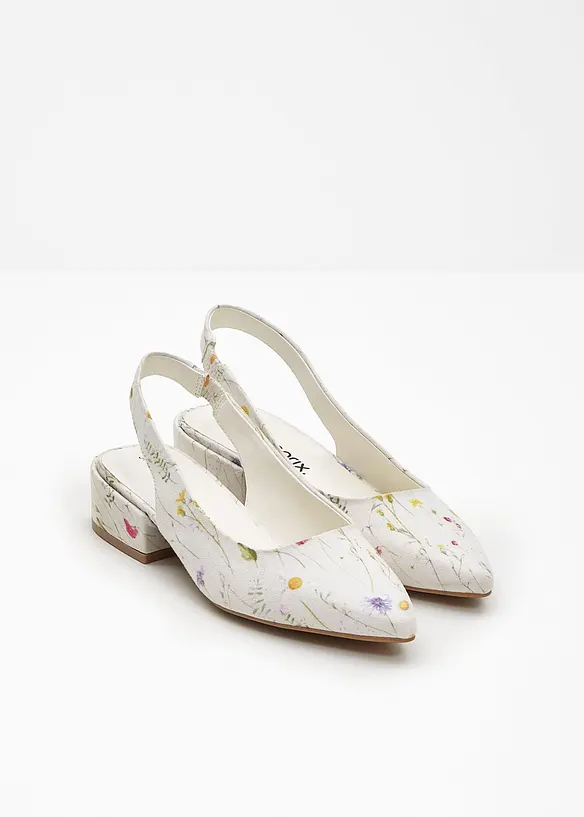 D&eacute;collet&eacute; slingback con tacco basso, bonprix