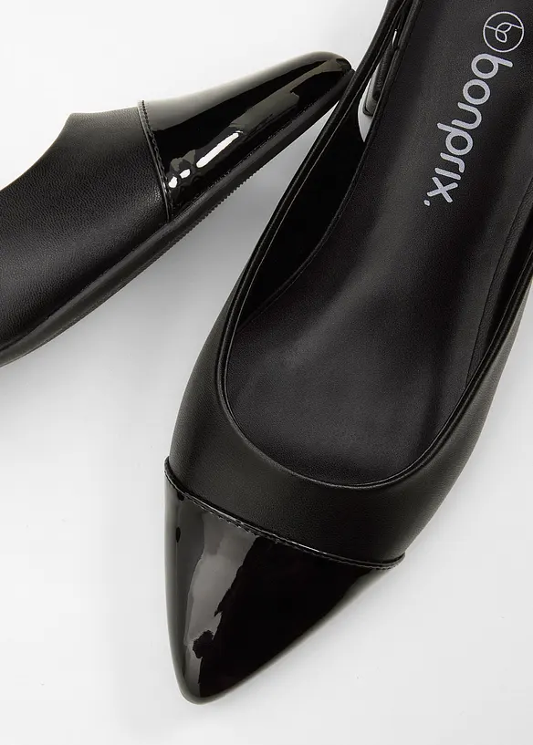 D&eacute;collet&eacute; slingback con tacco basso, bonprix