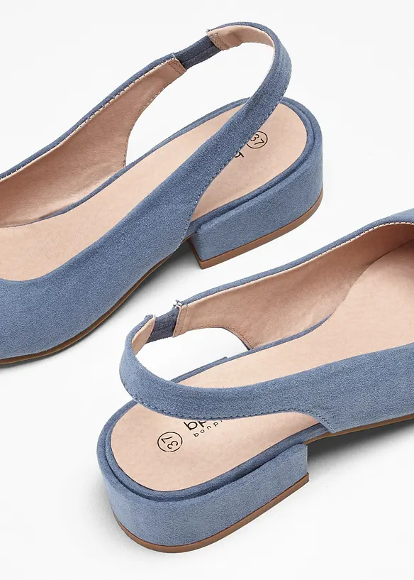 D&eacute;collet&eacute; slingback con tacco basso, bonprix