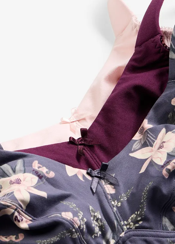 Reggiseno senza ferretto in misto cotone (pacco da 3), bonprix