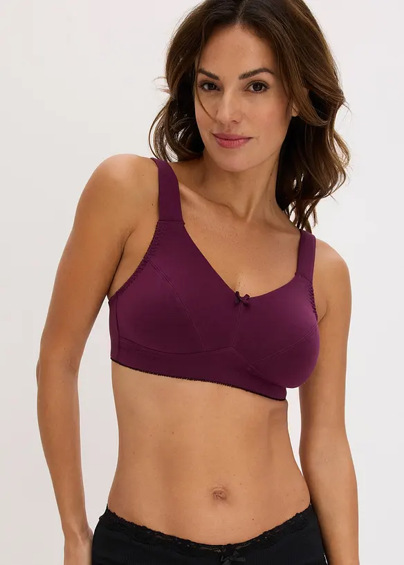 Reggiseno senza ferretto in misto cotone (pacco da 3), bonprix