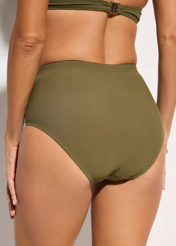 Slip per bikini a vita alta con arricciatura e effetto modellante leggero, bonprix