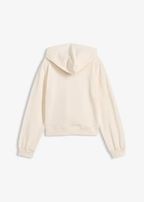 Felpa con cappuccio corta in puro cotone biologico, bonprix