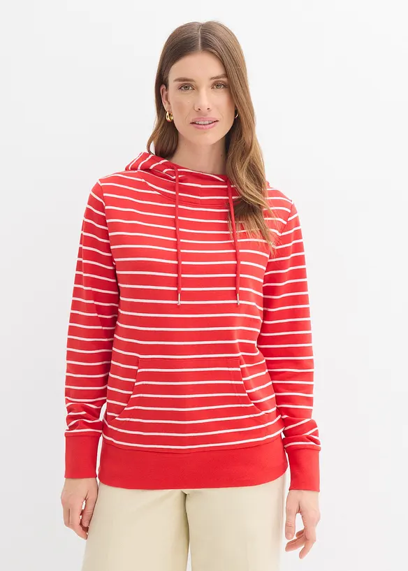 Felpa con cappuccio in misto cotone, bonprix