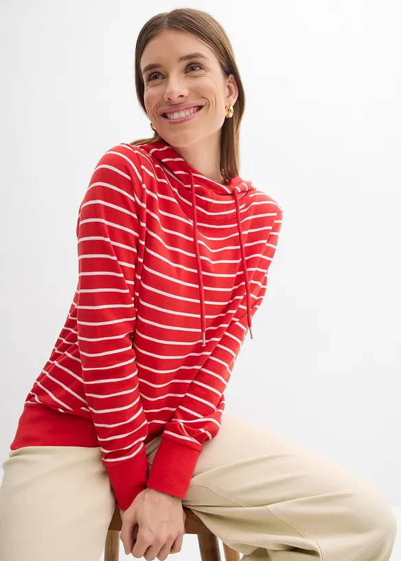 Felpa con cappuccio in misto cotone, bonprix