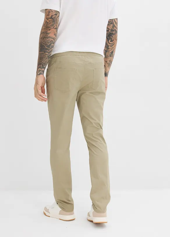 Pantaloni elasticizzati con elastico in vita regular fit, straight (pacco da 2), bonprix