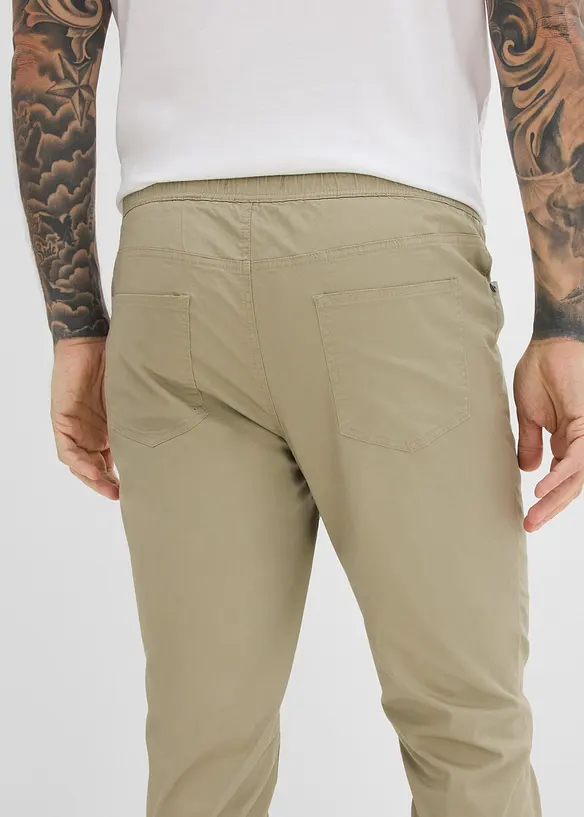 Pantaloni elasticizzati con elastico in vita regular fit, straight (pacco da 2), bonprix