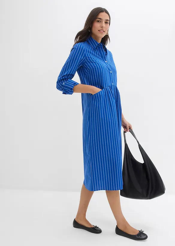 Abito in puro cotone con colletto, bonprix