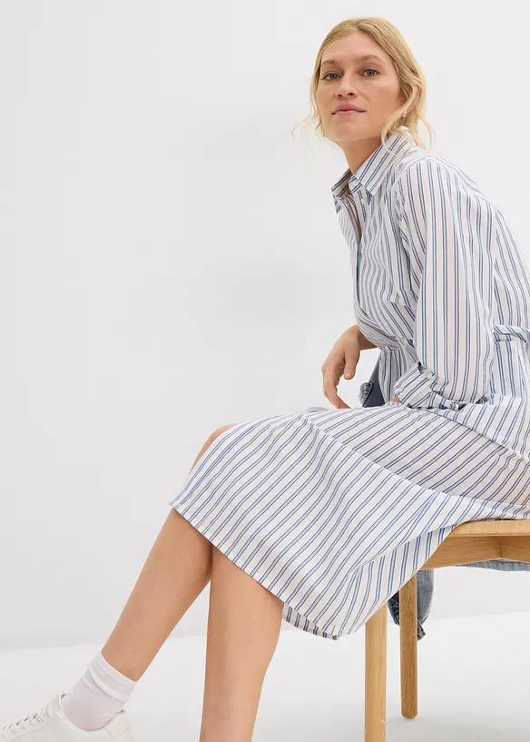 Abito in puro cotone con colletto, bonprix