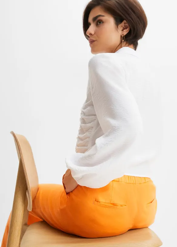 Pantaloni a palazzo lunghi  in misto lino, bonprix