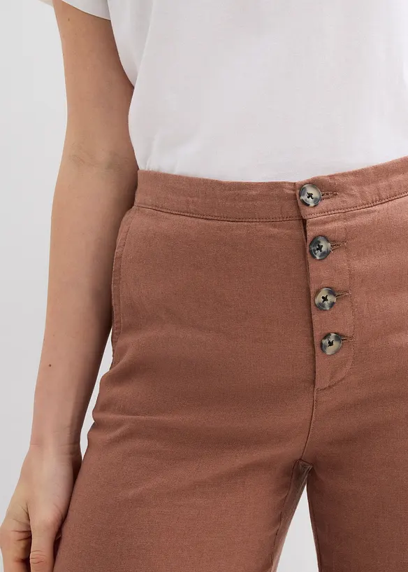 Pantaloni a palazzo lunghi  in misto lino, bonprix