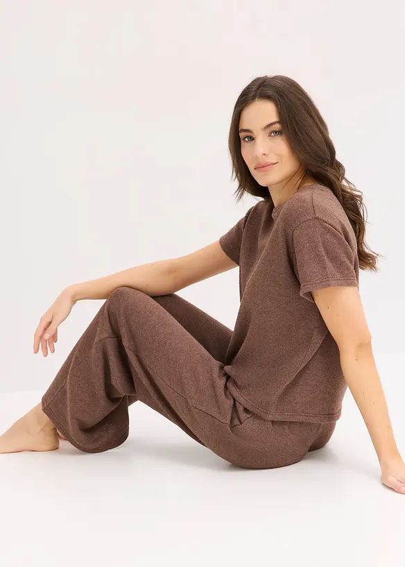 Tuta da casa in tessuto morbido operato, bonprix