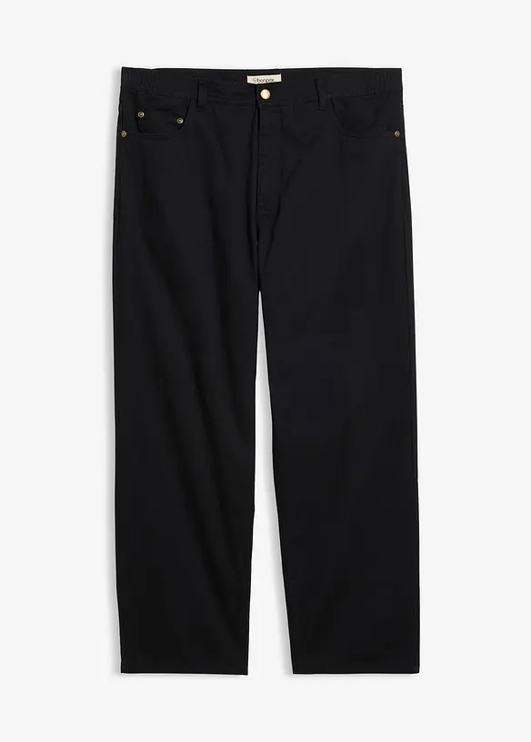 Pantaloni in twill loose fit con elastico in vita, straight, bonprix