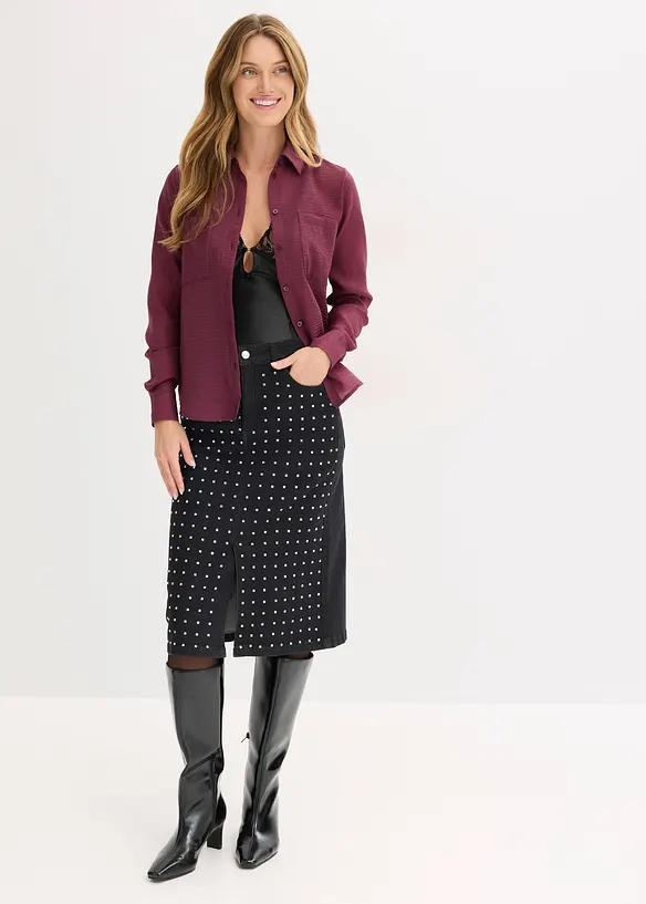 Gonna di jeans con strass, bonprix