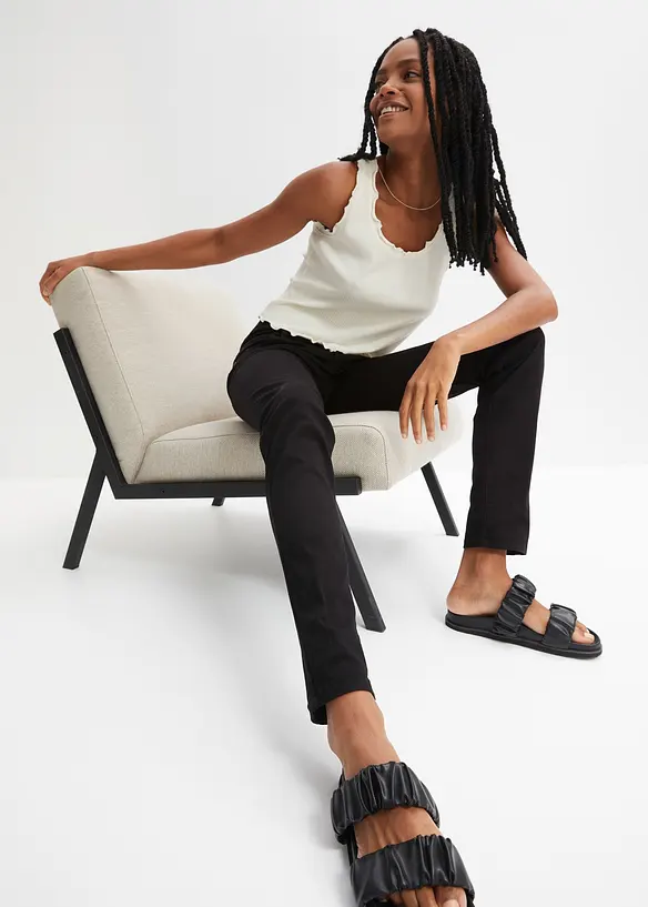 Pantaloni elasticizzati in twill, bonprix