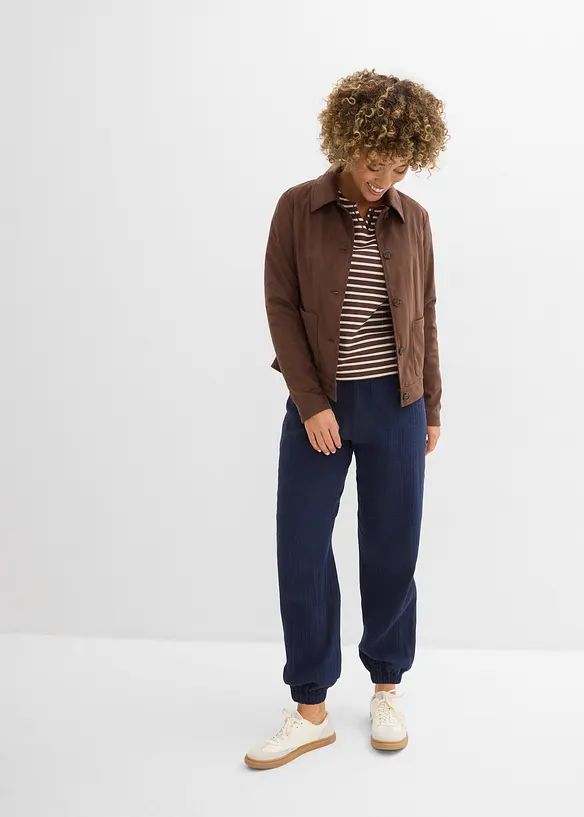 Pantaloni in mussola con vita a smock, bonprix