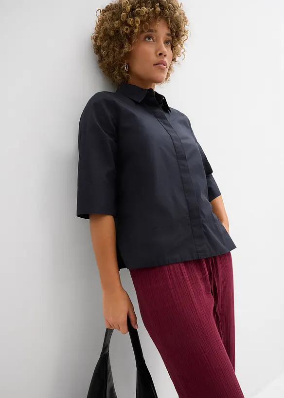 Pantaloni in mussola con vita a smock, bonprix