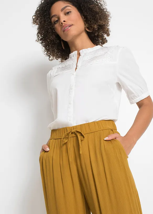 Pantaloni larghi in viscosa fluente, bonprix