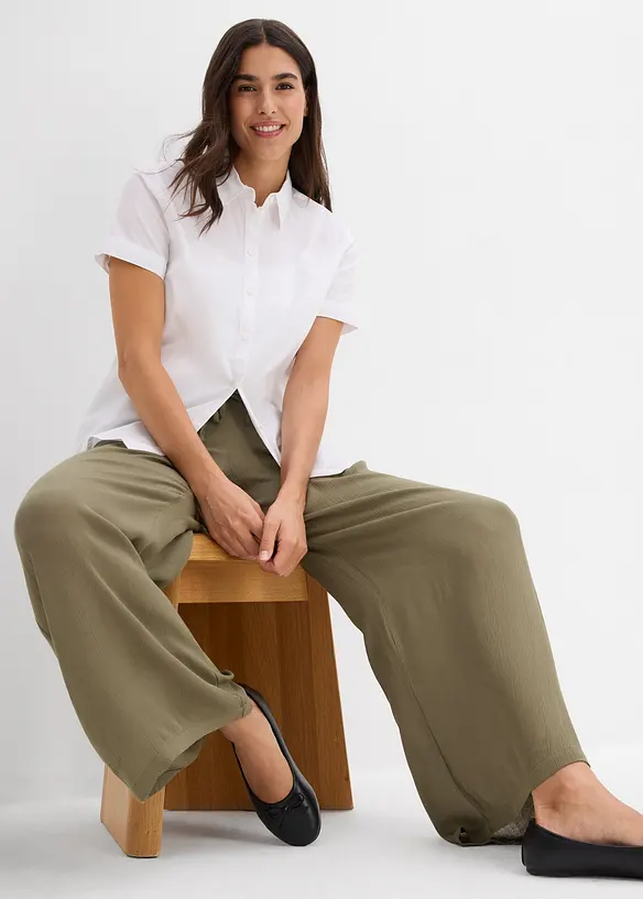 Pantaloni larghi in viscosa fluente, bonprix