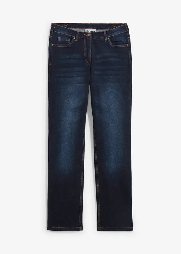 Jeans dritti con girovita comodo, vita media, bonprix