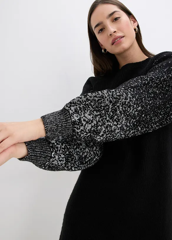 Abito in maglia con effetto glitterato, bonprix