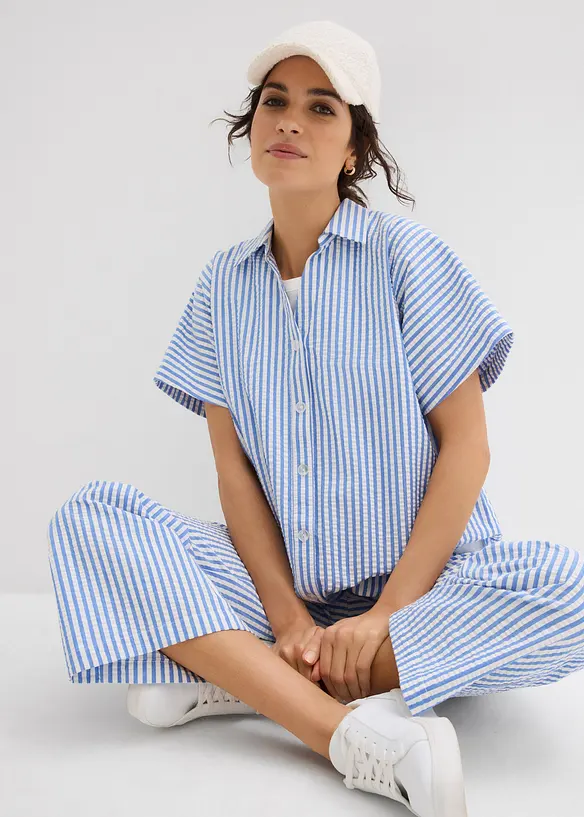 Camicetta in seersucker a maniche corte, bonprix