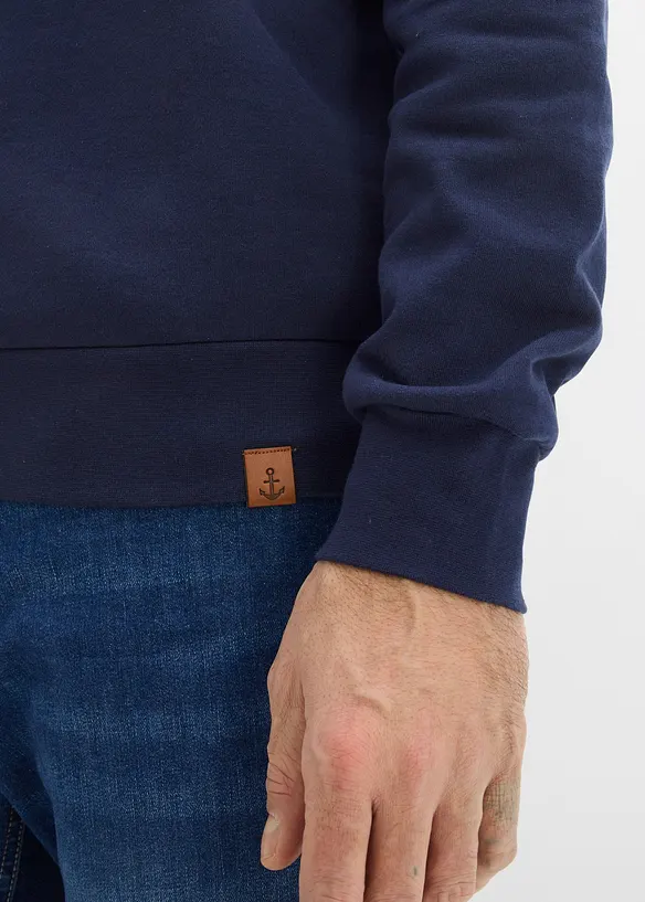 Felpa in puro cotone biologico con zip, bonprix