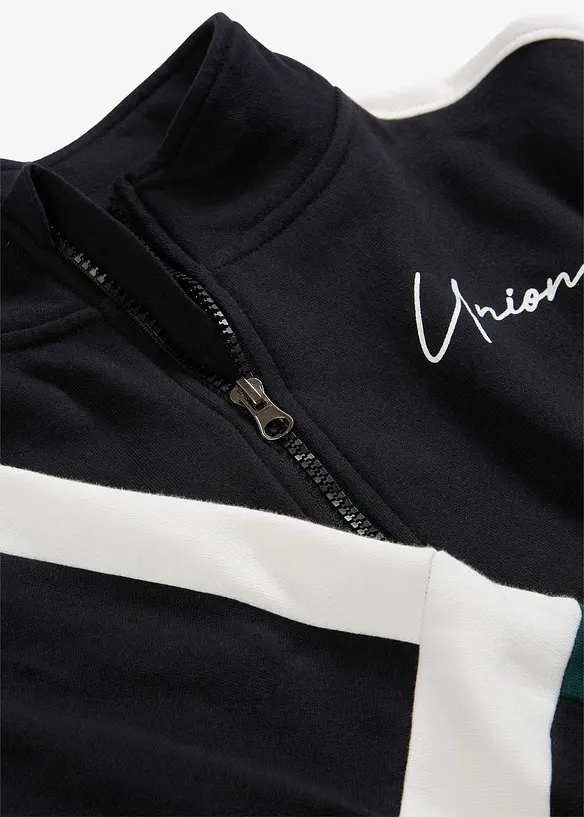 Felpa con zip in puro cotone biologico, bonprix