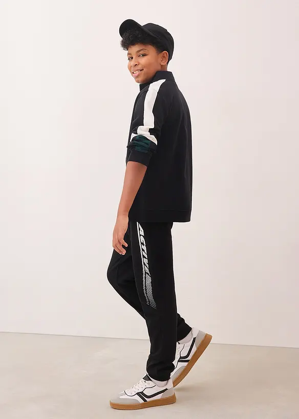 Felpa con zip in puro cotone biologico, bonprix