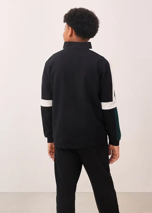 Felpa con zip in puro cotone biologico, bonprix