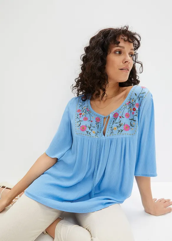 Tunica in morbida viscosa crinkle, bonprix