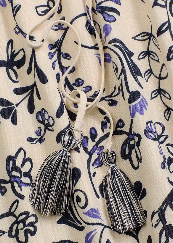 Abito corto effetto lino in stile boh&eacute;mien, bonprix