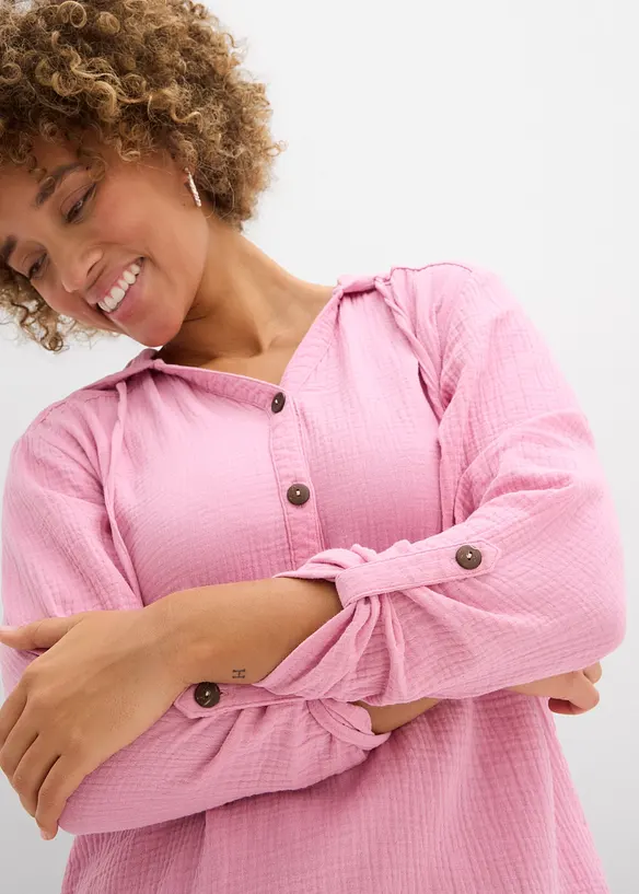 Blusa in mussola vaporosa, bonprix