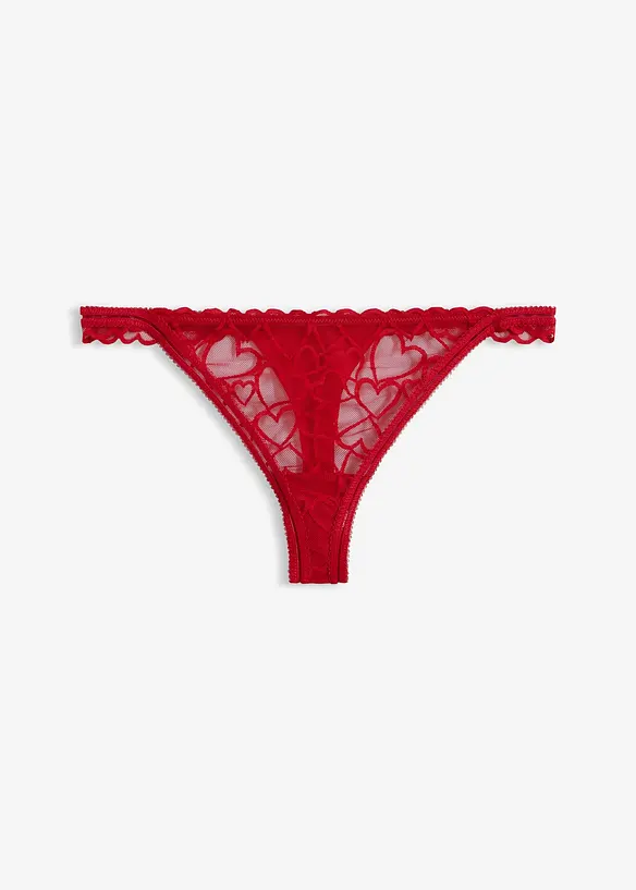 Tanga con pizzo a cuoricini, bonprix